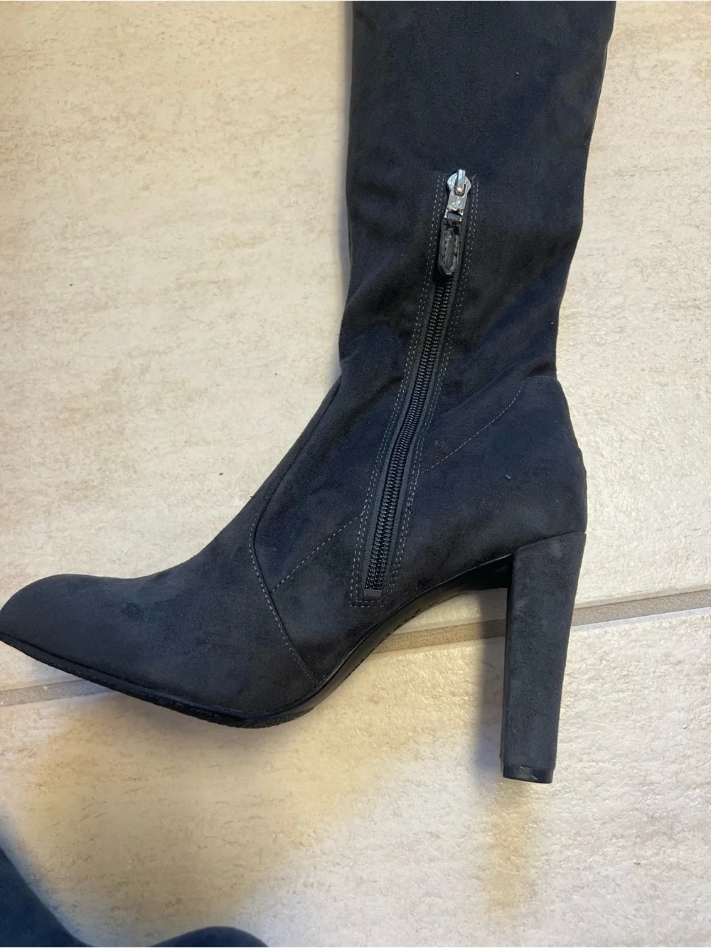 Sam Edelman Black Over-the-Knee Boots Size 8 Suede Thigh High Drawstring gothic